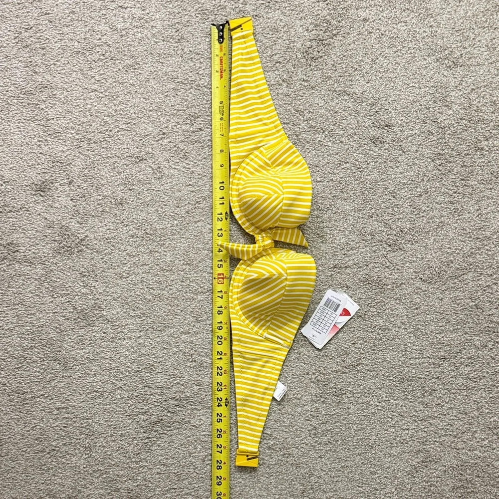 FREYA Women 34DD California Beach Hut Padded Bandeau Bikini Yellow Stripped Top - Picture 12 of 14